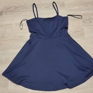 Papaya Women's Navy Cocktail‎ Party Dress with Cutout Sides Size Large